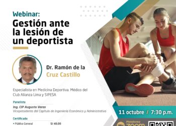 Webinar «Gestión ante la lesión de un deportista» / Miércoles 11 de octubre – 7:30 p.m.