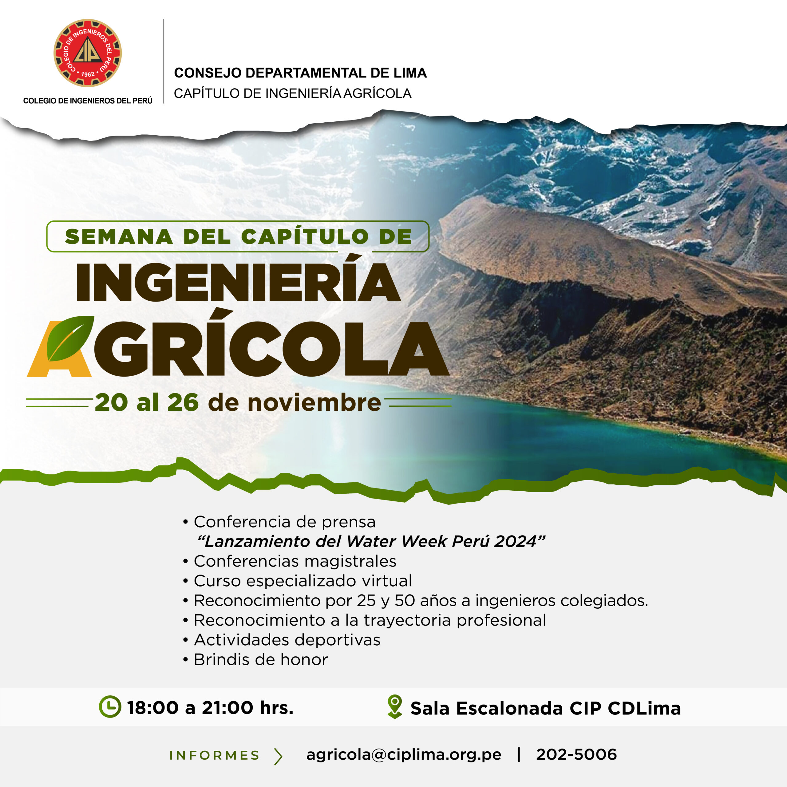 Semana del Capítulo de Ingeniería Agrícola del 20 al 26 de noviembre de 2023