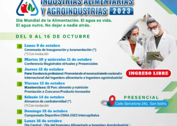 Semana del Capítulo de Ingeniería de Industrias Alimentarias y Agroindustrias: Programación jueves 12 y viernes 13