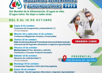 El Capítulo de Ingeniería de Industrias Alimentarias y Agroindustrias celebrará su semana institucional del 9 al 16 de octubre