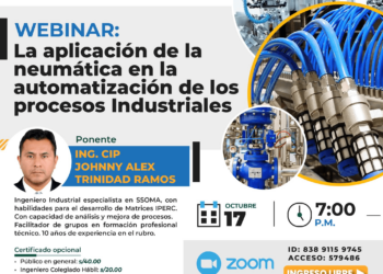 Webinar «La aplicación de la neumática en la automatización de los procesos industriales» / Martes 17 de octubre – 7:00 p.m.