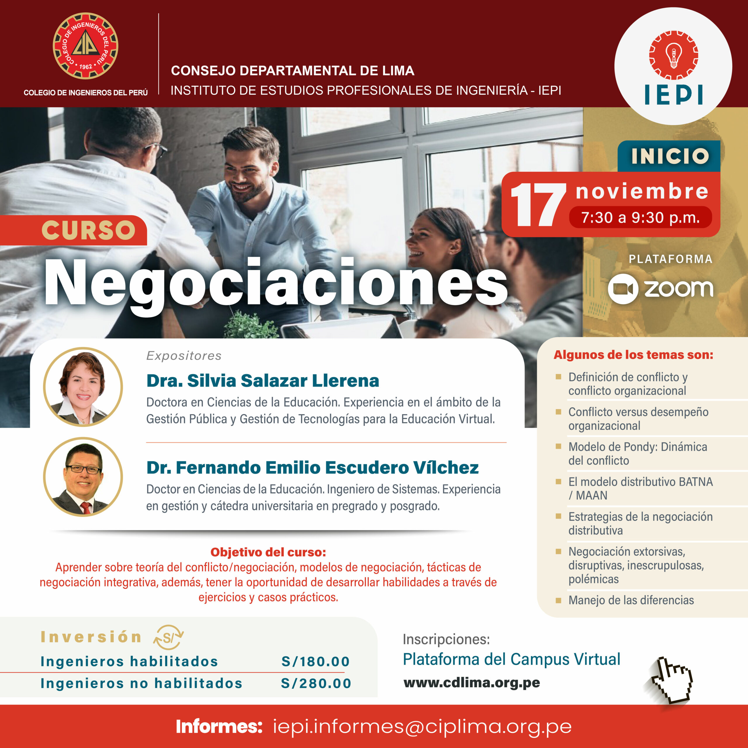 Curso «Negociaciones» / Inicio: 17 de noviembre