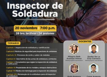 Curso de especialización «Inspector de soldadura» / Fecha de inicio: Lunes 20 de noviembre