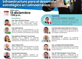 Conferencia Internacional virtual «Análisis de brechas de infraestructura para el desarrollo estratégico en Latinoamérica» / Miércoles 13 de diciembre – 7:00 p.m.