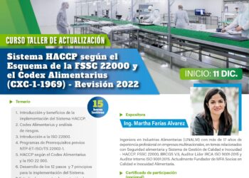 Curso Taller de Actualización Profesional «Sistema HACCP según el Esquema de la FSSC 22000 y el Codex Alimentarius (CXC-1-1969) – Revisión 2022¨ / Inicio: 11 de diciembre