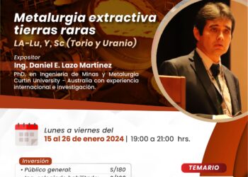 Curso «Metalúrgia extractiva tierras raras La – Lu, Y, Sc (Torio y Uranio)¨ / Del 15 al 26 de enero de 2024