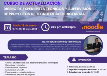 Curso de actualización «Diseño de expedientes técnicos y supervisión de proyectos de tecnología en ingeniería» / Inicio: 18 de enero de 2024