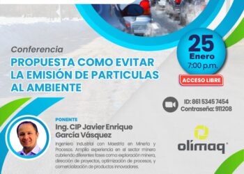 Conferencia virtual «Propuesta como evitar la emisión de partículas al ambiente» / Jueves 25 de enero de 2024 – 7 p.m.