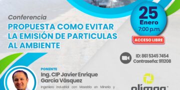 Conferencia virtual «Propuesta como evitar la emisión de partículas al ambiente» / Jueves 25 de enero de 2024 – 7 p.m.