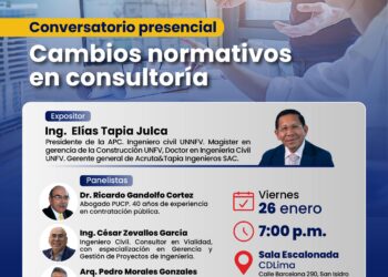 Conversatorio presencial “Cambios normativos en consultoría” / Viernes 26 de enero – 7 p.m.
