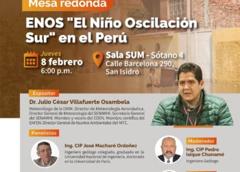 Mesa redonda: ENOS «El Niño Oscilación Sur» / Jueves 08 de febrero de 2024 – 6:00 p.m.