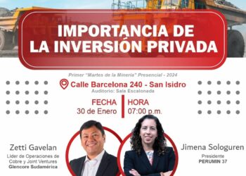 Martes de la Minería Presencial «Importancia de la inversión privada» / Martes 30 de enero – 7:00 p.m.