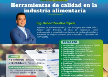 Curso Taller «Herramientas de calidad en la industria alimentaria¨ / Inicio: Martes 6 de febrero de 2024
