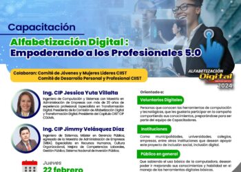 Taller Presencial: Alfabetización Digital: «Empoderando a los profesionales 5.0»/ Jueves 22 febrero de 2024 – 7:00 p.m.