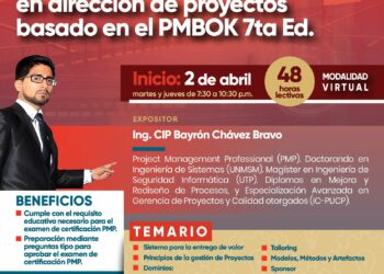 Curso Especializado «En dirección de proyectos basados en el PMBOK 7ta Ed» / Inicio: 2 de abril de 2024