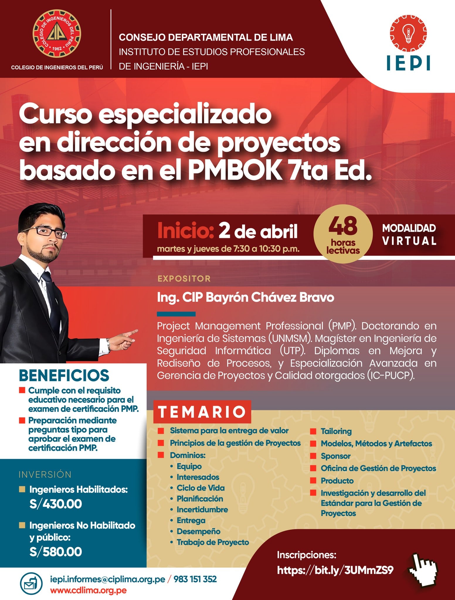Curso Especializado «En dirección de proyectos basados en el PMBOK 7ta ...