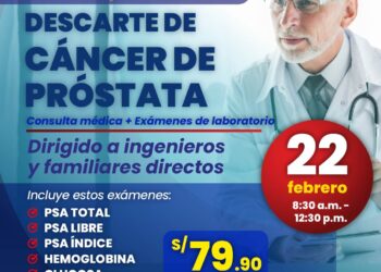 El Centro Médico del Consejo Departamental de Lima del CIP CDLIMA organiza la Campaña médica de: Descarte de cáncer de próstata