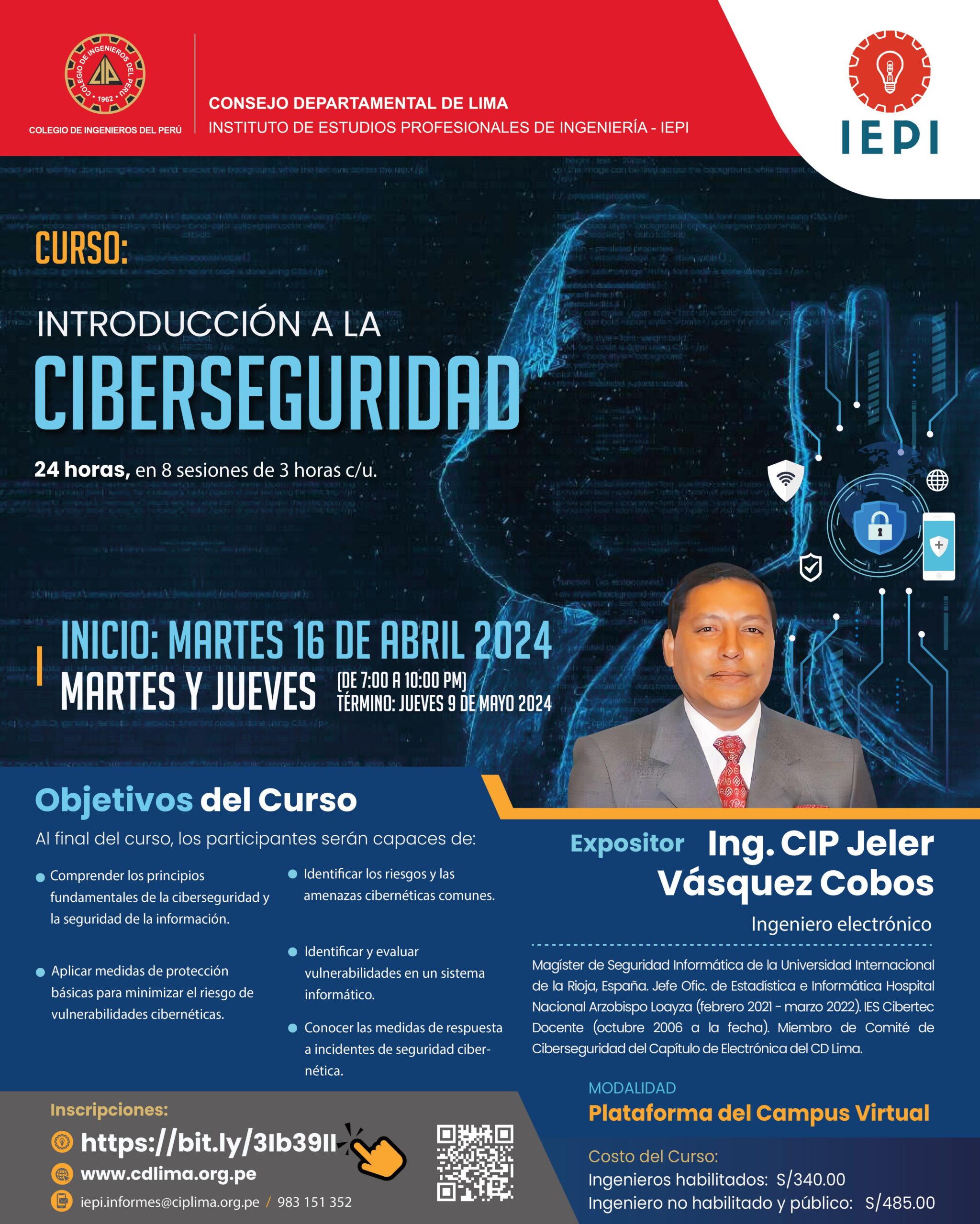 Curso «Introducción a la ciberseguridad» / Inicio: Martes 16 de abril de 2024