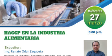 Charla informativa «HACCP en la industria alimentaria» / Miércoles 27 de marzo – 3:00 p.m.