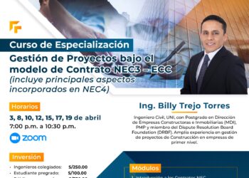 Curso virtual de Especialización «Gestión de Proyectos bajo modelo de Contrato NEC3 – ECC» / Inicio: 3 de abril