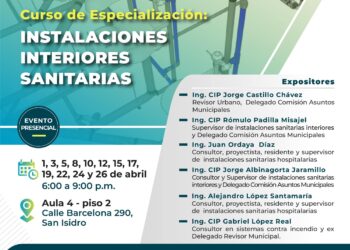 ¡Actualiza tus conocimientos y destrezas en el campo de las instalaciones interiores sanitarias con nuestro Curso de Especialización! Del 1 al 26 de abril