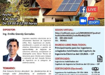 Seminario técnico «Ingeniería en sistemas fotovoltaicos para aplicaciones rurales» / 4 de abril 7:00 p.m.