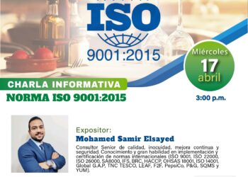 Charla informativa “Norma ISO 9001:2015″ / Miércoles 17 abril – 3 p.m.