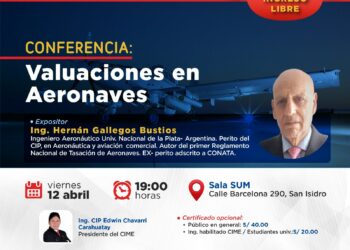 Conferencia Presencial “Valuaciones en aeronaves” / Viernes 12 de abril – 7:00 p.m.
