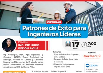 Webinar: «Patrones de Éxito para Ingenieros Líderes» / Lunes 17 de junio – 7:00 p.m.