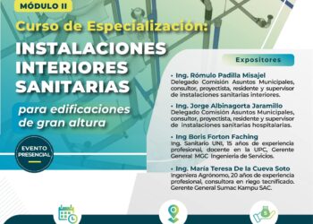 Curso de Especialización «Instalaciones interiores sanitarias» – Inicio: 3 de junio