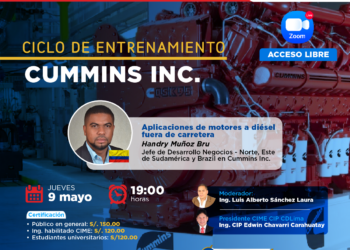 Ciclo de entrenamiento Cummins Inc. «Aplicaciones de motores de diésel fuera de carretera» / Jueves 9 de mayo – 7:00 p.m.
