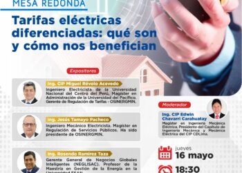 El Capítulo de Ingeniería Mecánica y Mecánica Eléctrica presenta «Mesa redonda: Tarifas eléctricas diferenciadas: qué son y cómo nos benefician» / Jueves 16 de mayo de 2024 – 6:30 p.m.