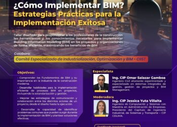 Taller presencial «¿Cómo implementar BIM? Estrategias prácticas para la implementación exitosa» / Martes 21 de mayo – 7:00 p.m.