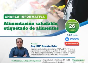 Charla informativa «Alimentación saludable, etiquetado de alimentos» / Miércoles 26 de junio – 3:00 p.m.