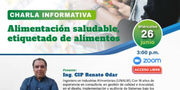 Charla informativa «Alimentación saludable, etiquetado de alimentos» / Miércoles 26 de junio – 3:00 p.m.