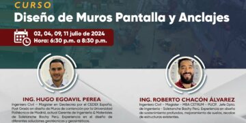 Curso presencial: «Curso Diseño de Muros Pantalla y Anclajes» / Inicio: 2 de julio
