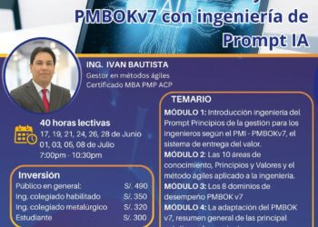 Curso de Especialización: «Gestión de proyectos PMBOKv7 con ingeniería de Prompt IA» / Inicio: 17 de junio