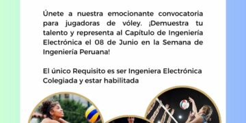El Capítulo de Ingeniería Electrónica invita a las ingenieras electrónicas a unirse a esta convocatoria de Vóley
