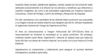 Comunicado N° 001-2024 D. CIP/CDL