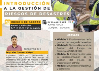 Taller Gratuito «Introducción a la Gestión de Riesgos de Desastres» /Inicio: 5 de agosto