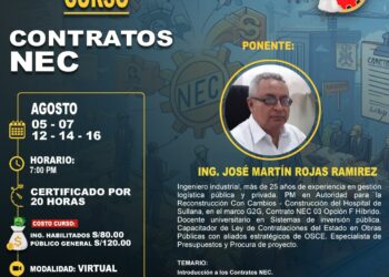 Curso: «Contratos NEC»/Inicio: 5 de agosto – 7 p.m.