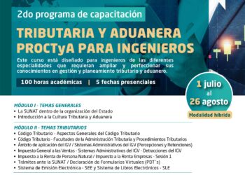 2do Programa de Capacitación Tributaria y Aduanera PROCTyA / Del 1 al 26 de agosto