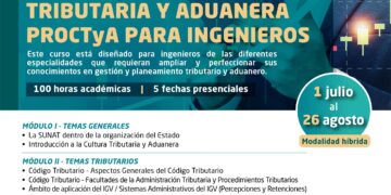 2do Programa de Capacitación Tributaria y Aduanera PROCTyA / Del 1 al 26 de agosto
