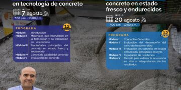 Curso virtual: «Curso y evaluación del CONCRETO en estado fresco y endurecido» / Inicio: 20 de agosto.