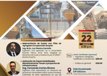 Conferencia presencial y virtual «Mejoramiento de suelos con pilas de agregado compactado Geopier» / Jueves 22 de agosto – 6:30 p.m.