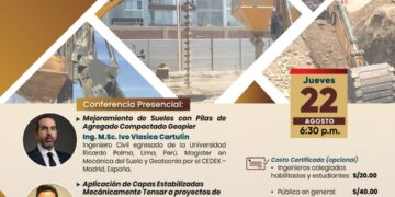 Conferencia presencial y virtual «Mejoramiento de suelos con pilas de agregado compactado Geopier» / Jueves 22 de agosto – 6:30 p.m.
