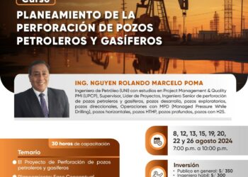 Curso «Planeamiento de la perforación de pozos petroleros y gasíferos» / Inicio: 8 de agosto – 7:00 p.m.