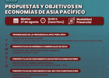Foro: «Propuestas y objetivos en economías de Asia Pacífico» / Martes 27 de agosto – 4 p.m.