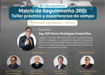 Taller presencial «Matriz de seguimiento JRD» /Miércoles 4 de setiembre – 7:00 p.m.