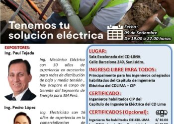Seminario técnico “Accesorios para Cables Eléctricos de Media Tensión” / Inicio: Lunes 9 de septiembre – 7:00 p.m.